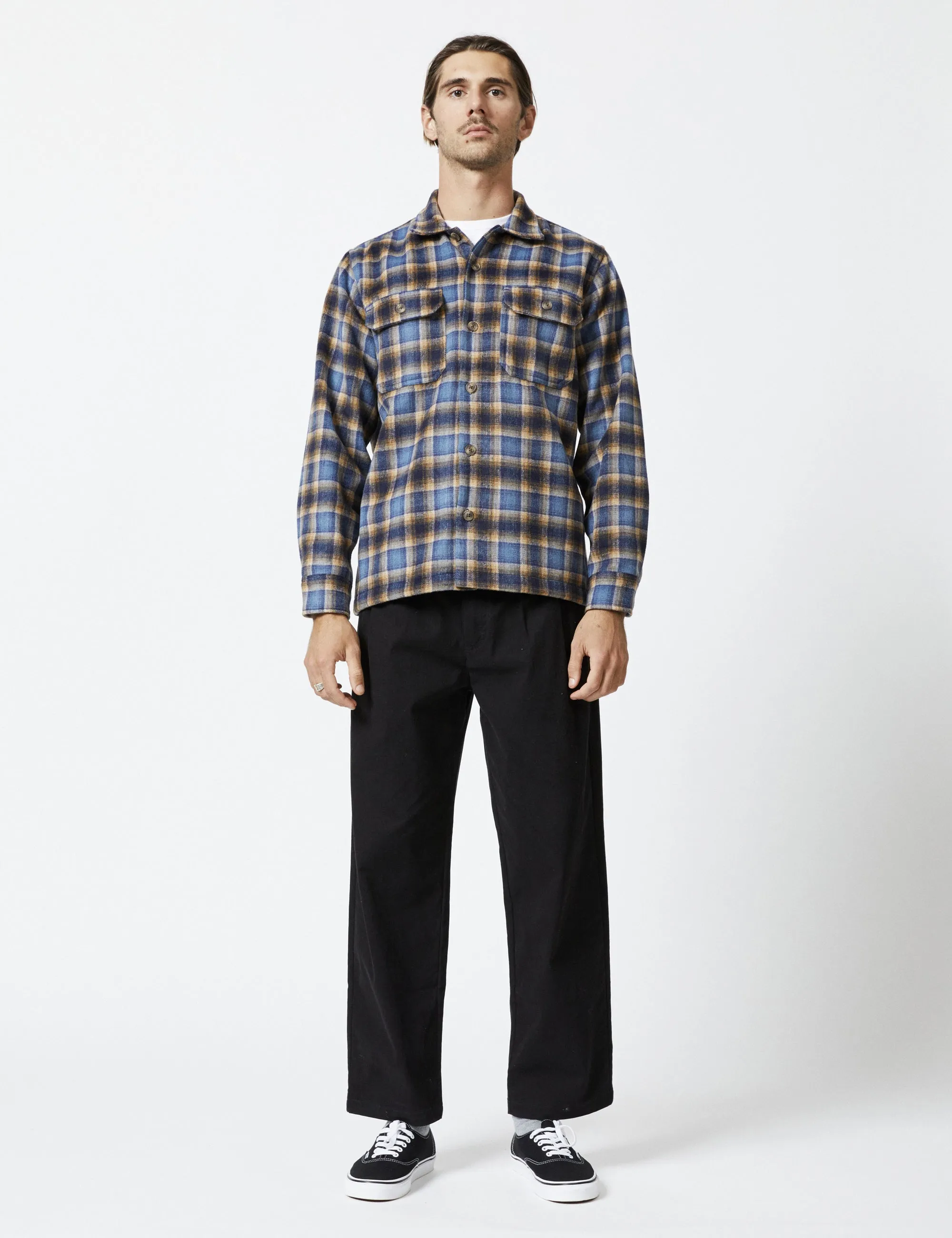 Nomad Overshirt Heavy Flannel - Blue/Brown