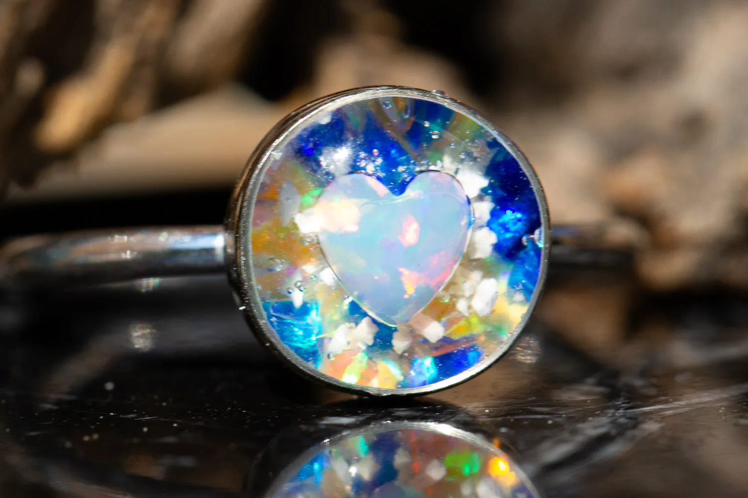 Opal Heart Ring