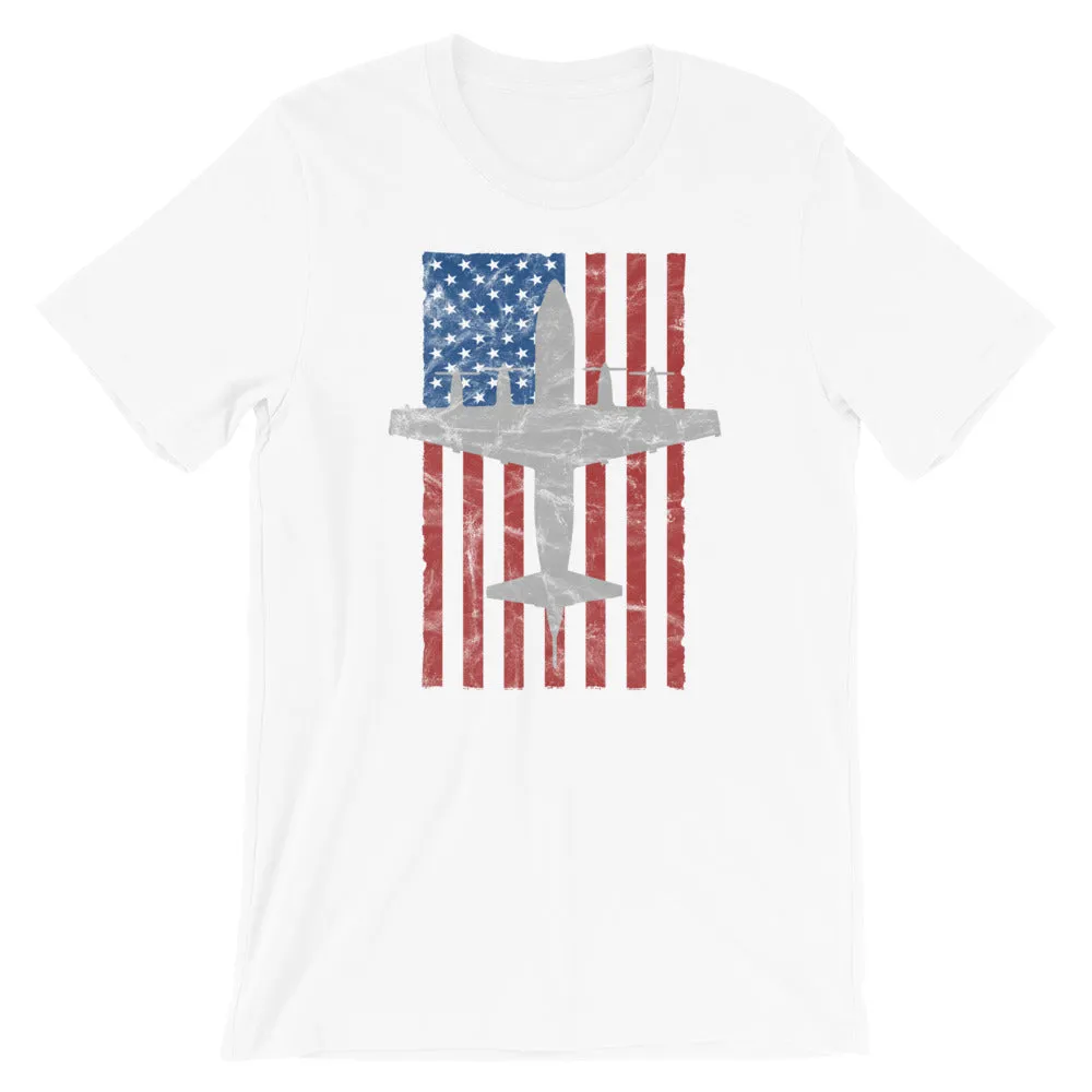 P-3 Orion Vintage American Flag Red White & Blue Tee