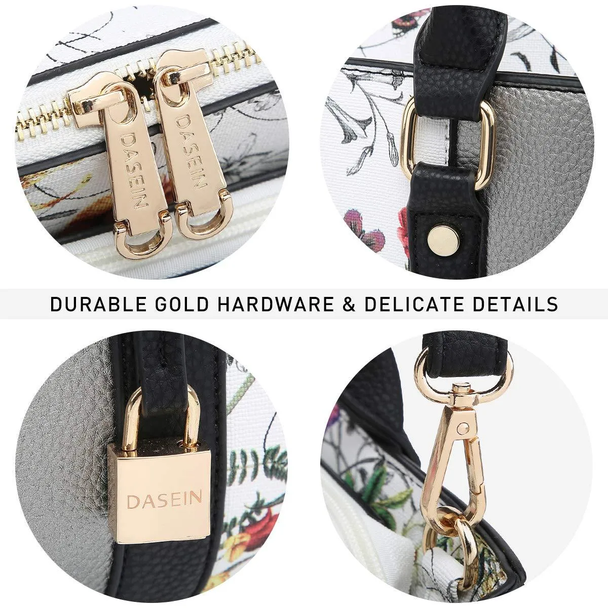 Padlock Two-Tone Satchel with Matching Wristlet