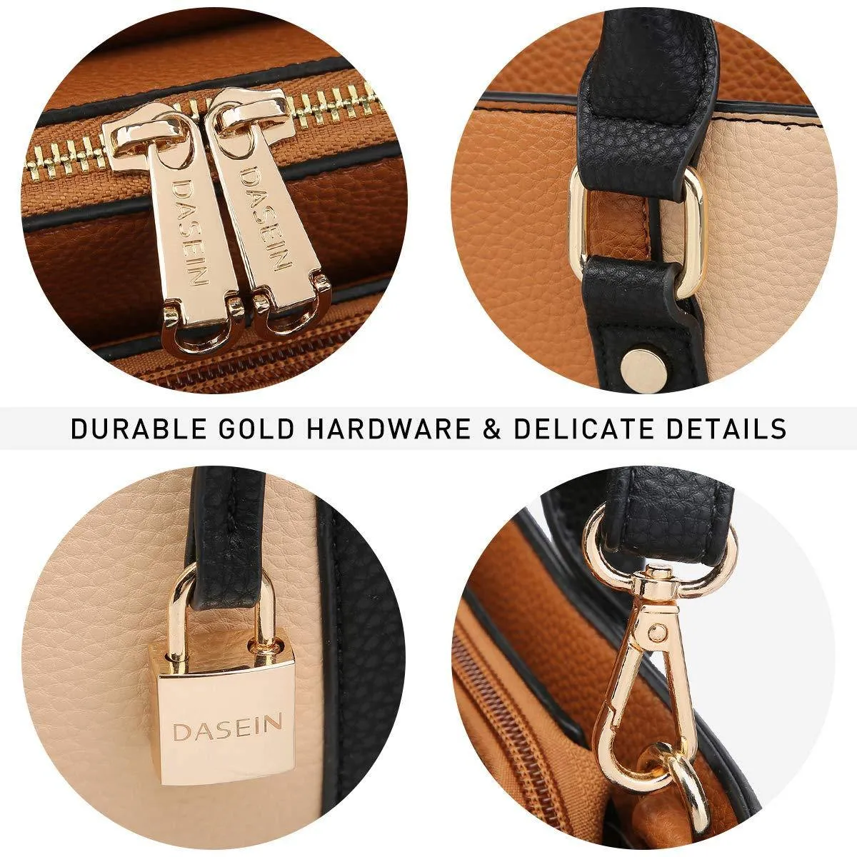 Padlock Two-Tone Satchel with Matching Wristlet