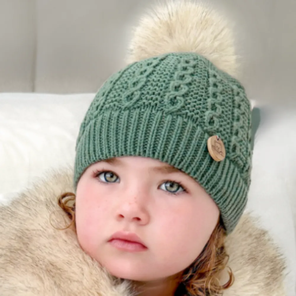 Pangasa Fur Cable Knit Hats