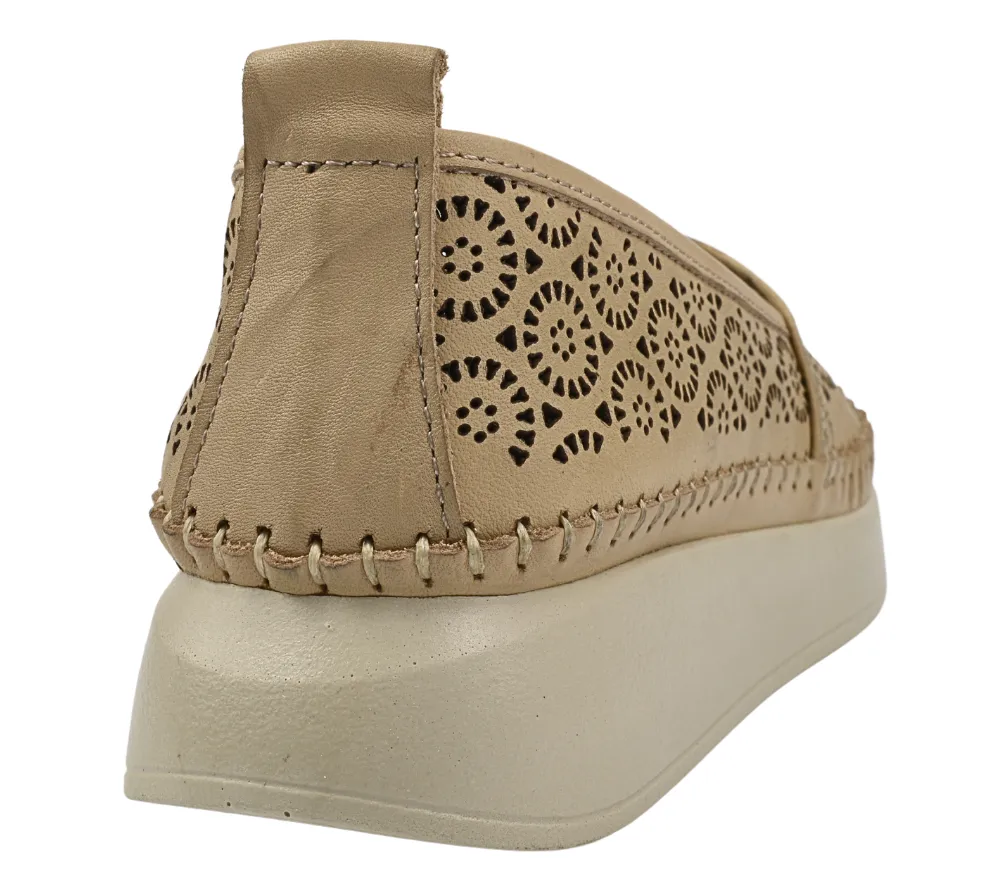 Pantofi casual, dama, ANNA VIOTTI, D43-85 Bej, piele naturala