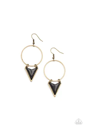 Paparazzi Sahara Shark - Brass Earrings