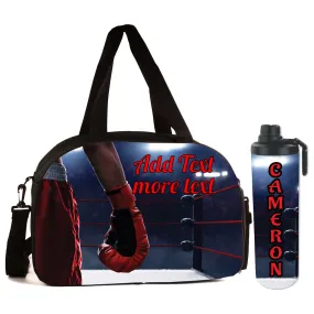 Personalized Full Color Sport Duffel Bag W/ Optional Water Bottle - Boxing Ring