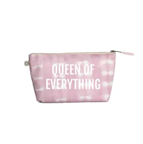 Pink Shibori Clutch Bag with White Matte "Queen of Everything"