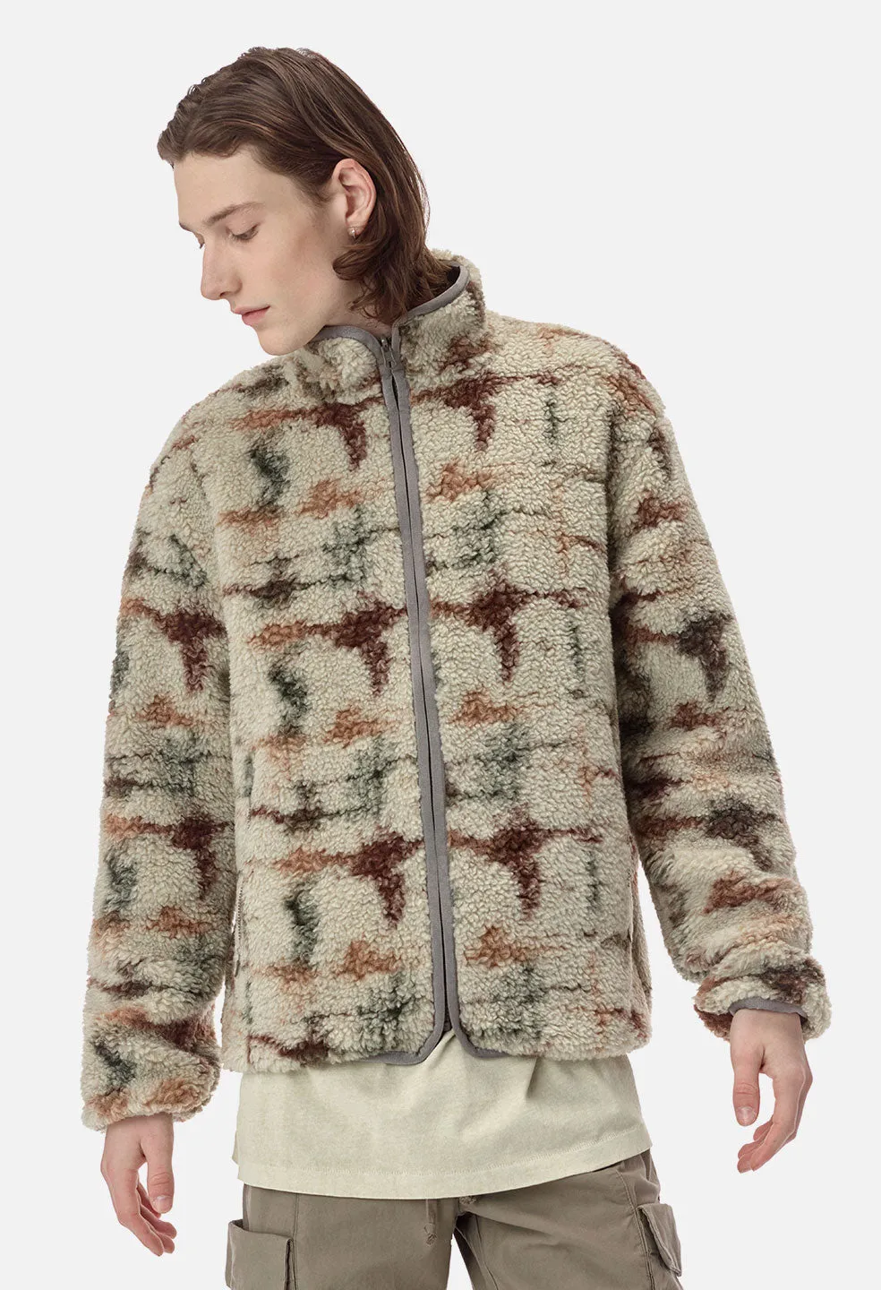 Polar Fleece Full Zip / Digital Camo Sage