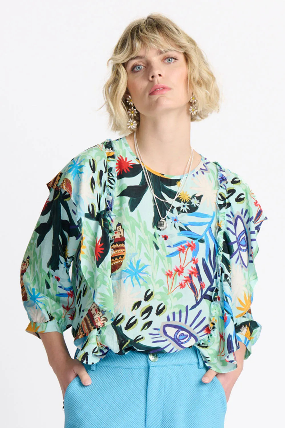 POM - BOTANICAL BLUE TOP