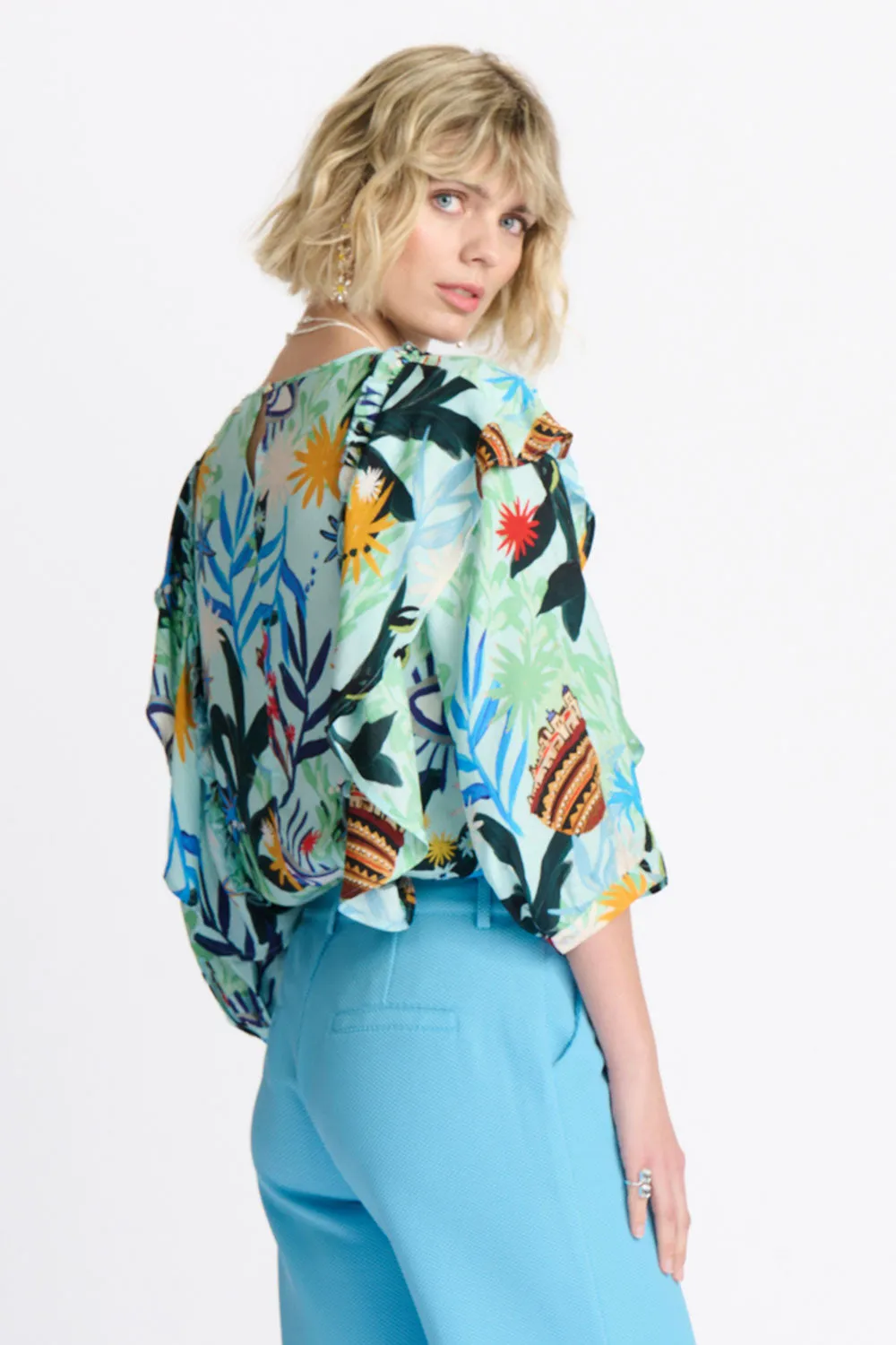 POM - BOTANICAL BLUE TOP