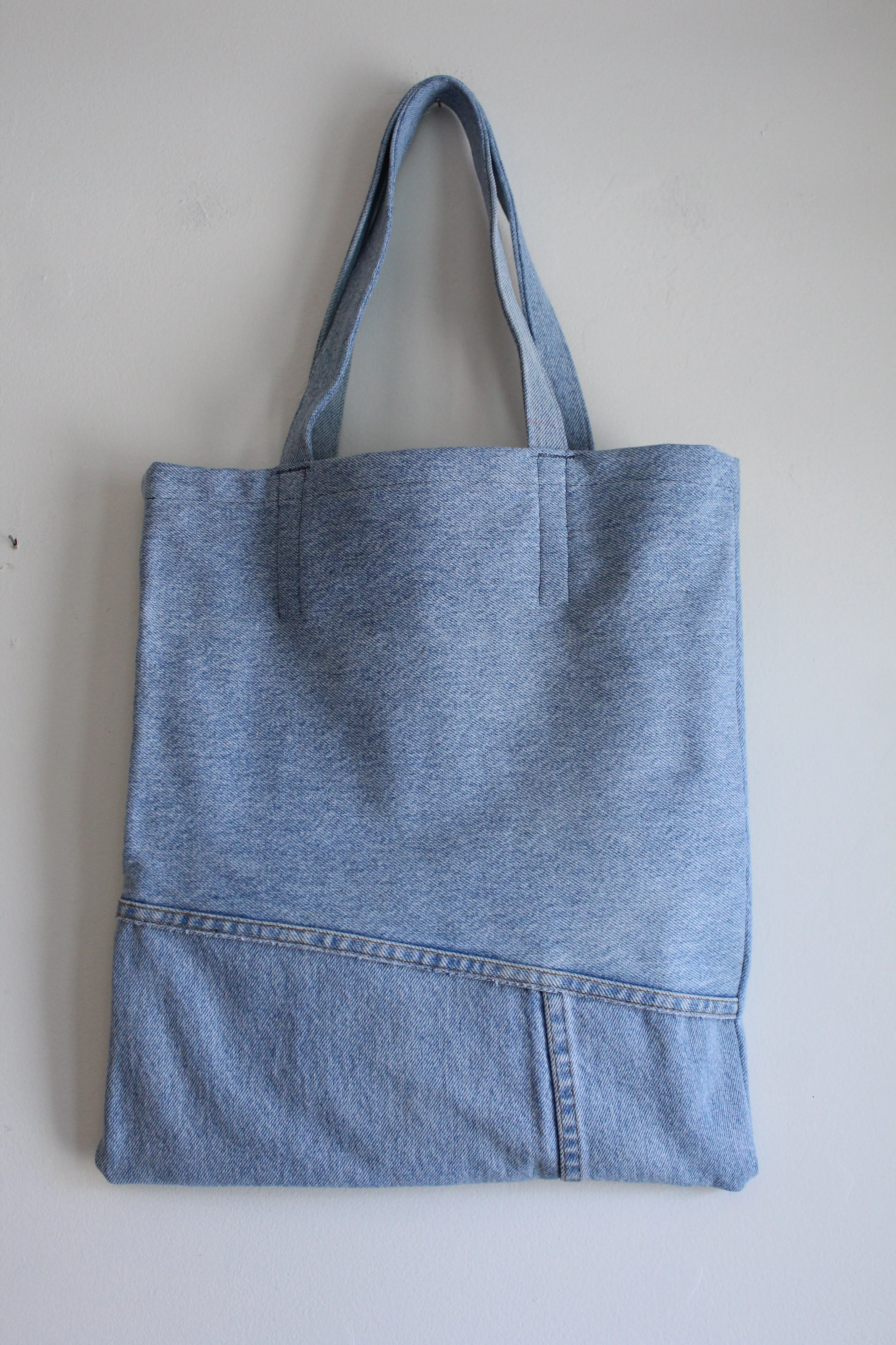 Quilt Patch Upcycled Blue Denim Totebags