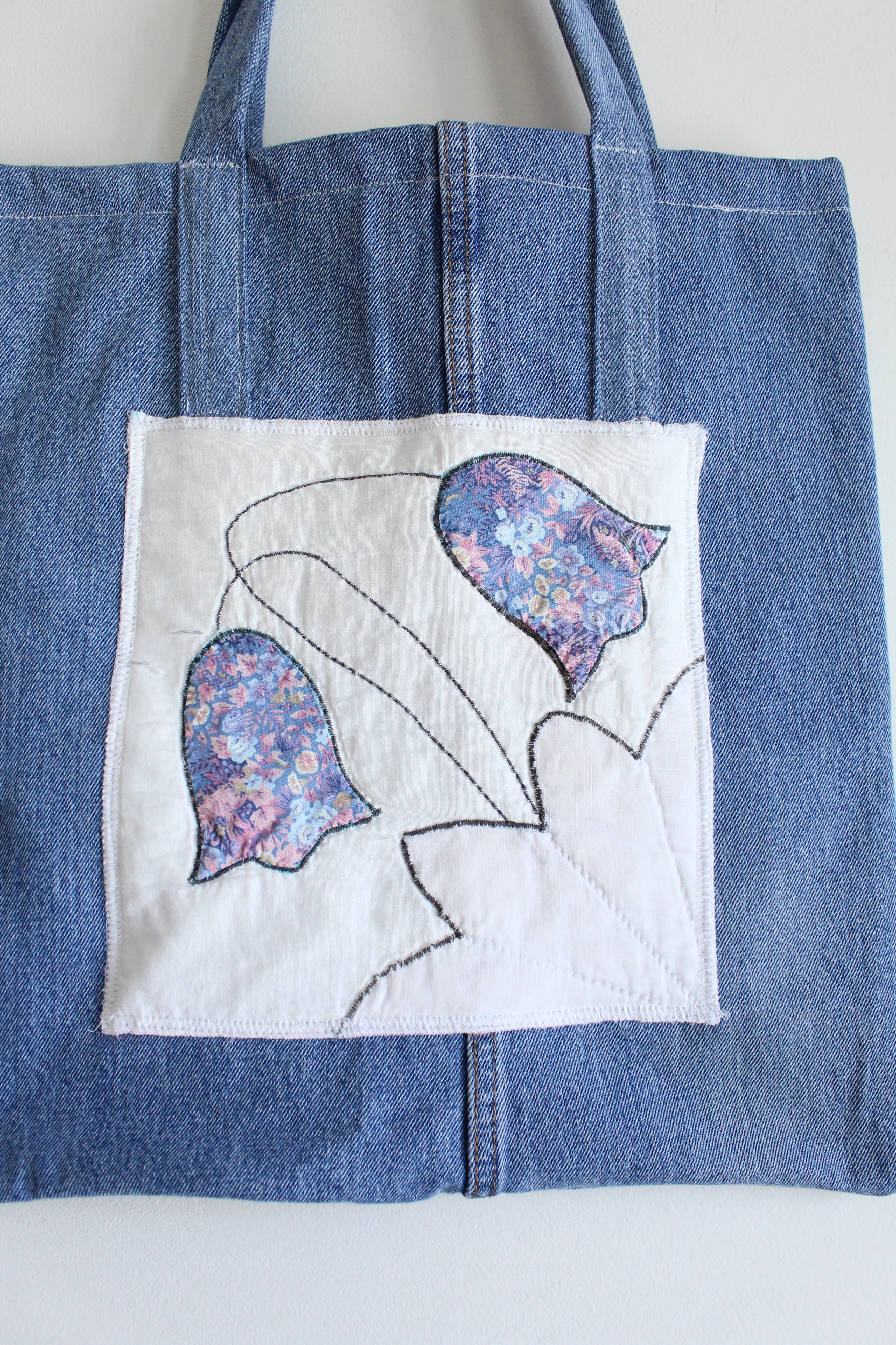 Quilt Patch Upcycled Blue Denim Totebags