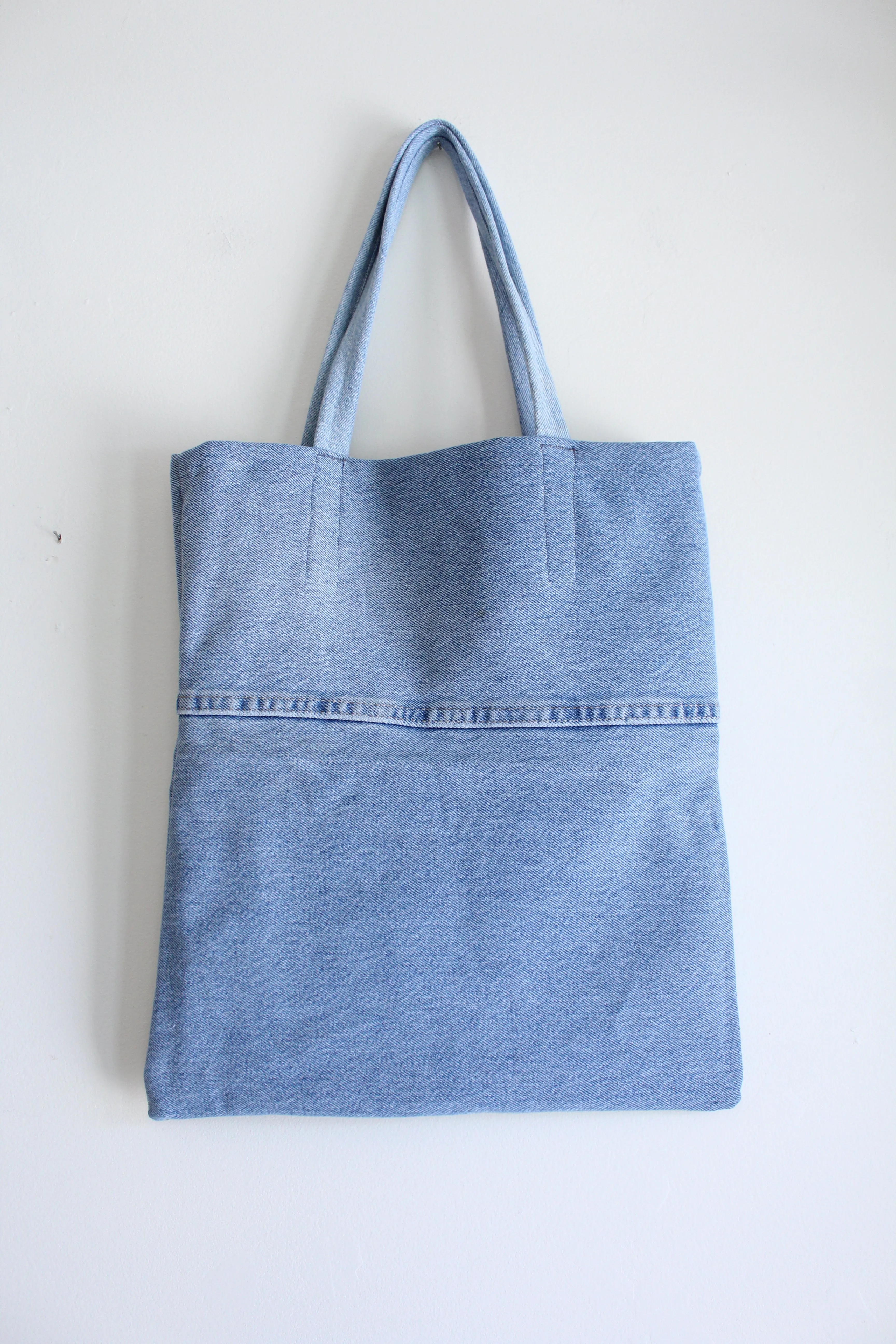 Quilt Patch Upcycled Blue Denim Totebags