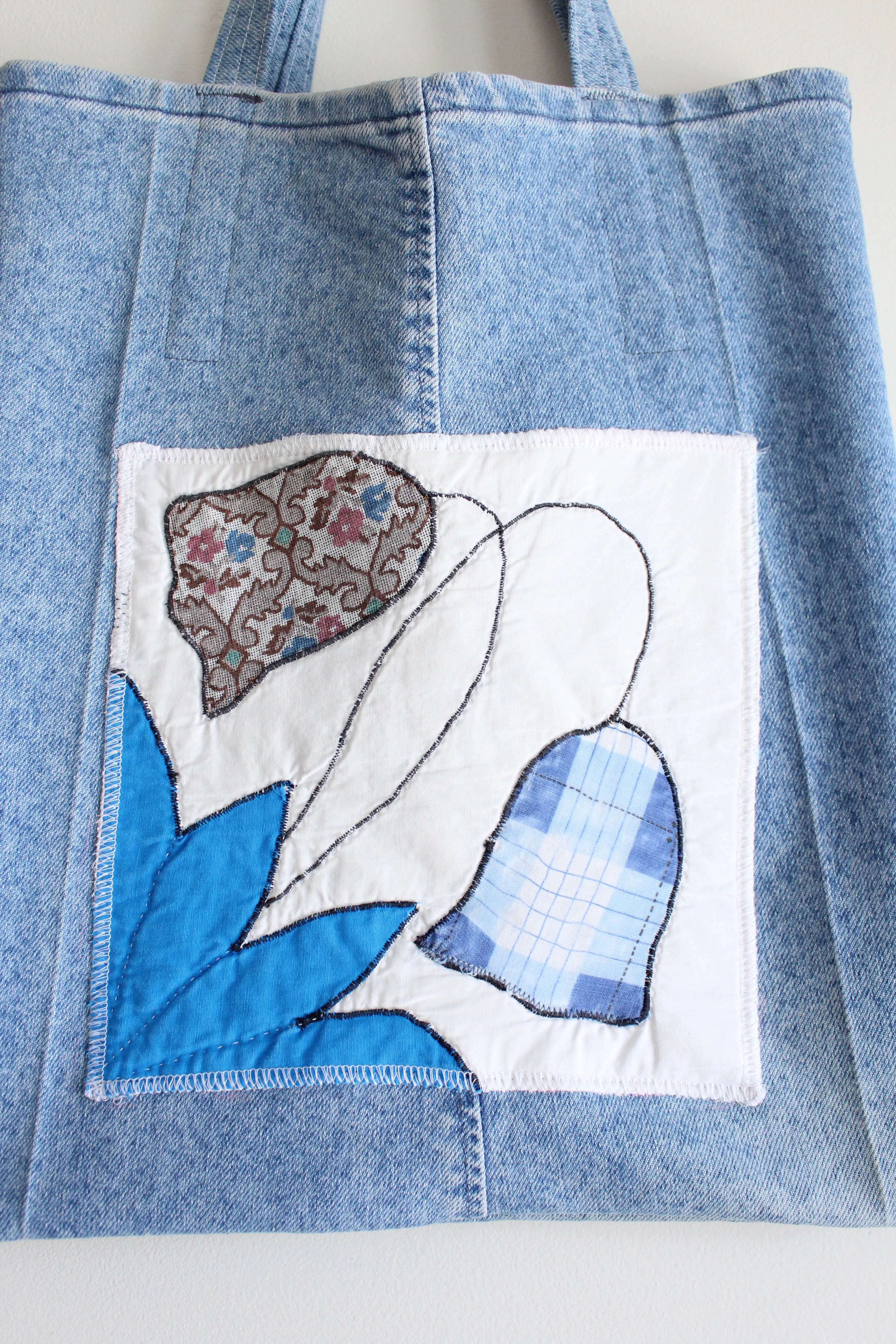 Quilt Patch Upcycled Blue Denim Totebags