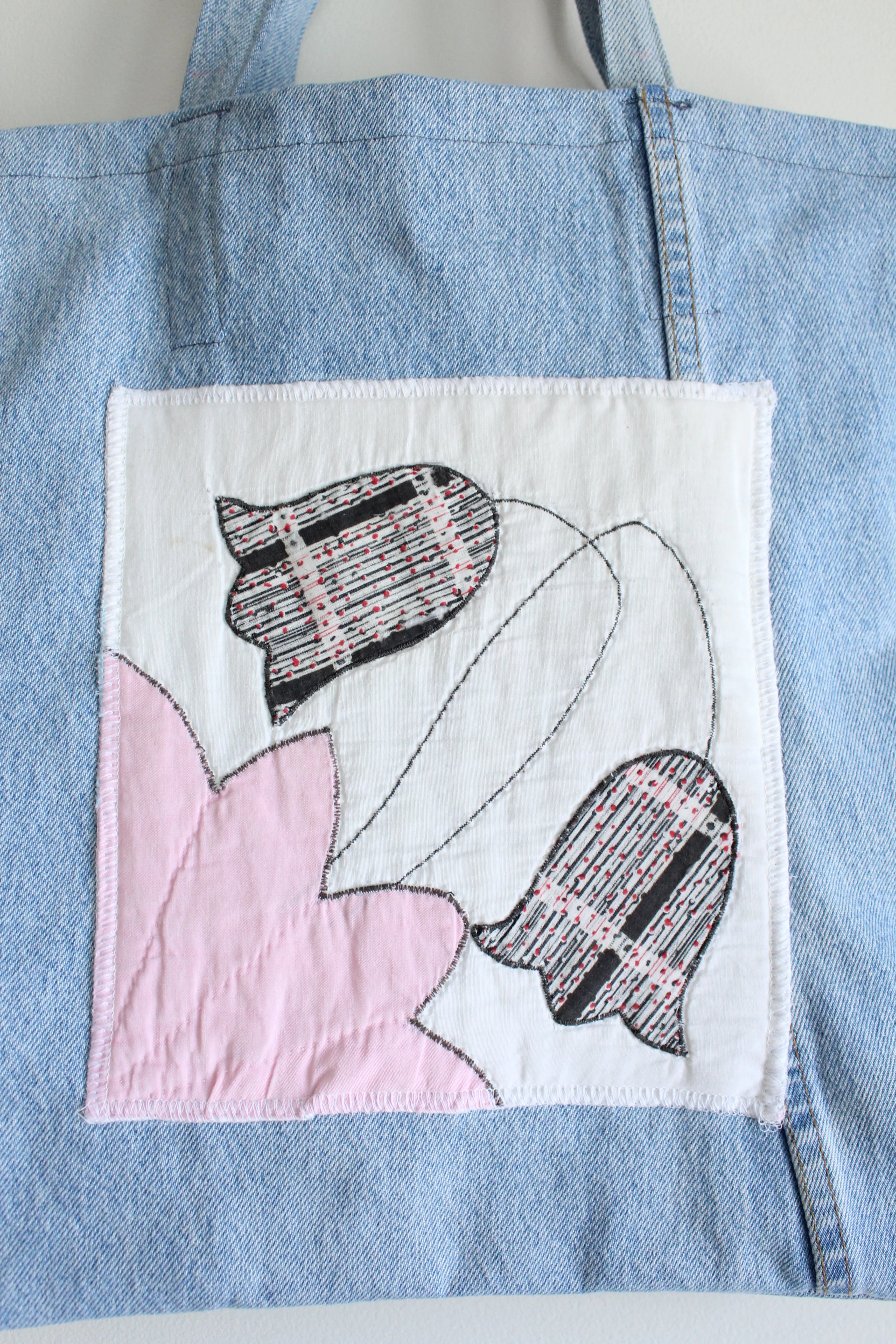 Quilt Patch Upcycled Blue Denim Totebags