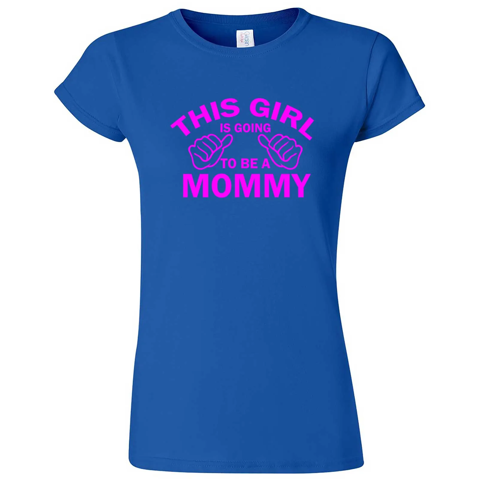 "This Girl is Going to Be a Mommy, Pink Text" women's t-shirt