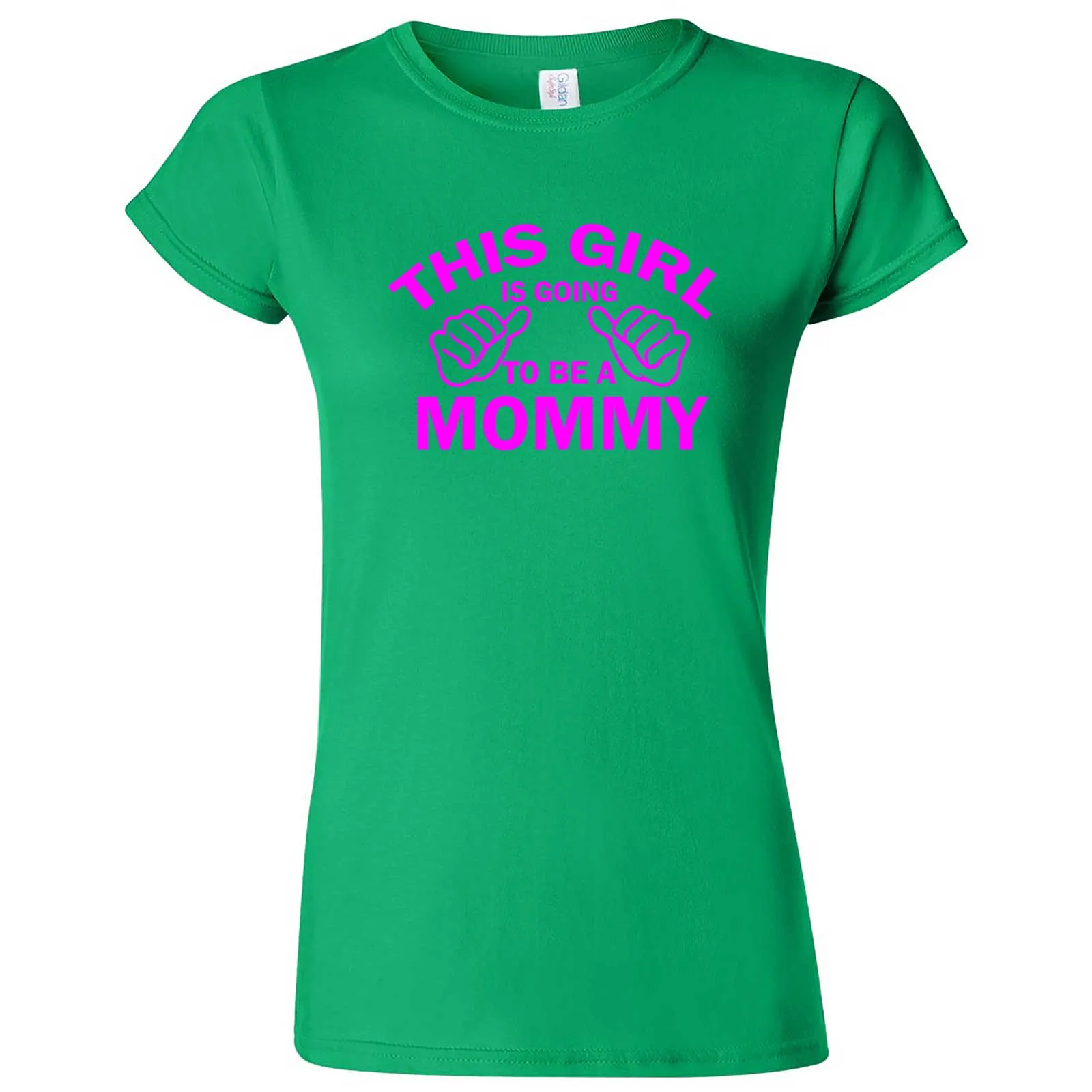 "This Girl is Going to Be a Mommy, Pink Text" women's t-shirt