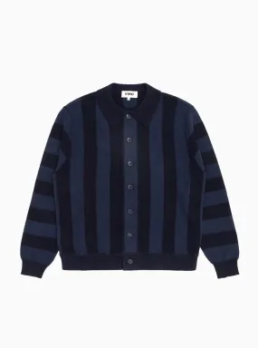 Rat Pack Cardigan Navy Stripe