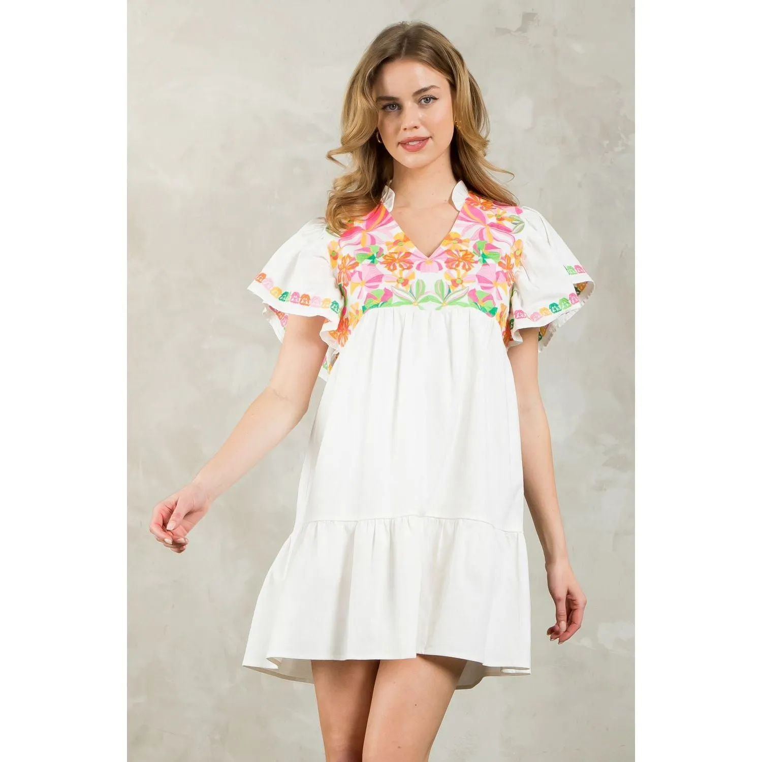 Robyn Embroidered Detail Midi THML Dress- SALE