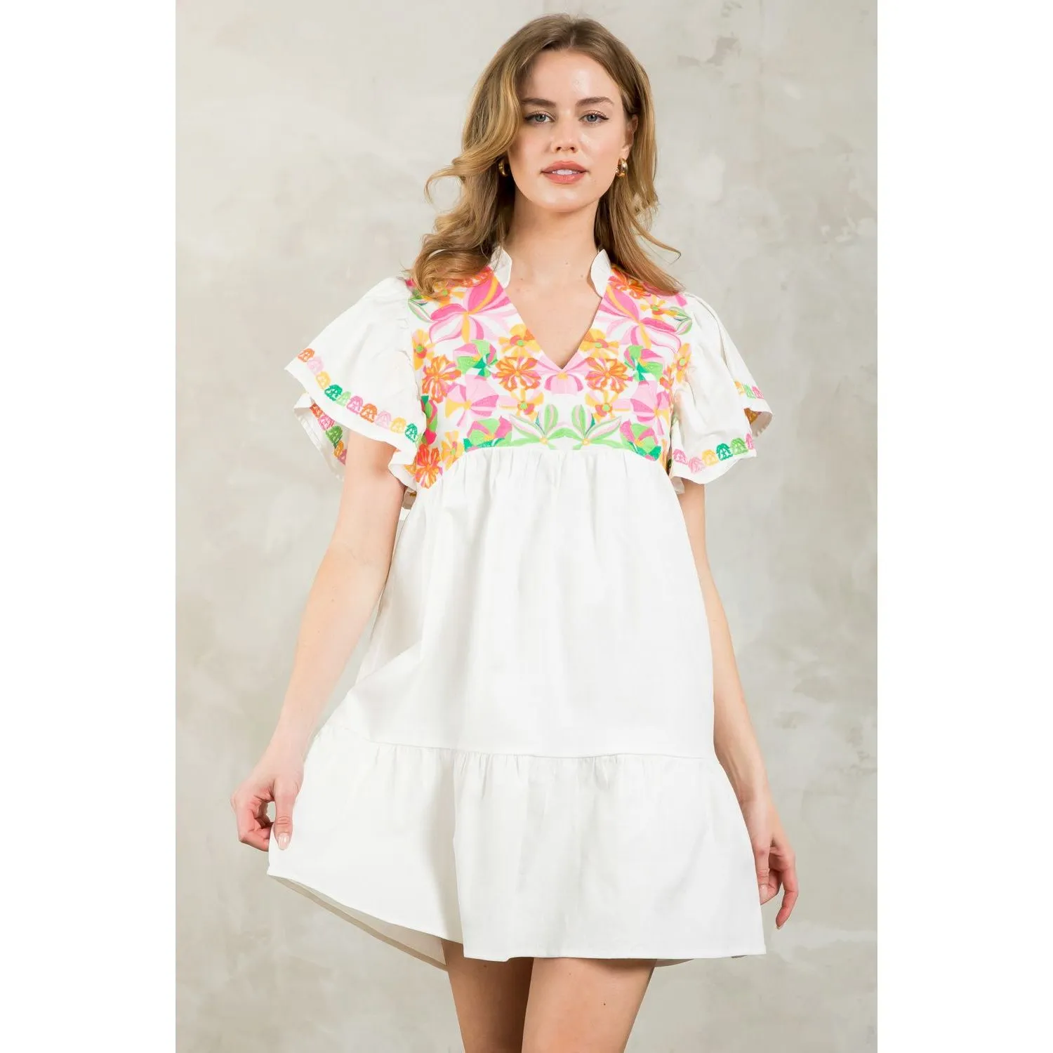 Robyn Embroidered Detail Midi THML Dress- SALE