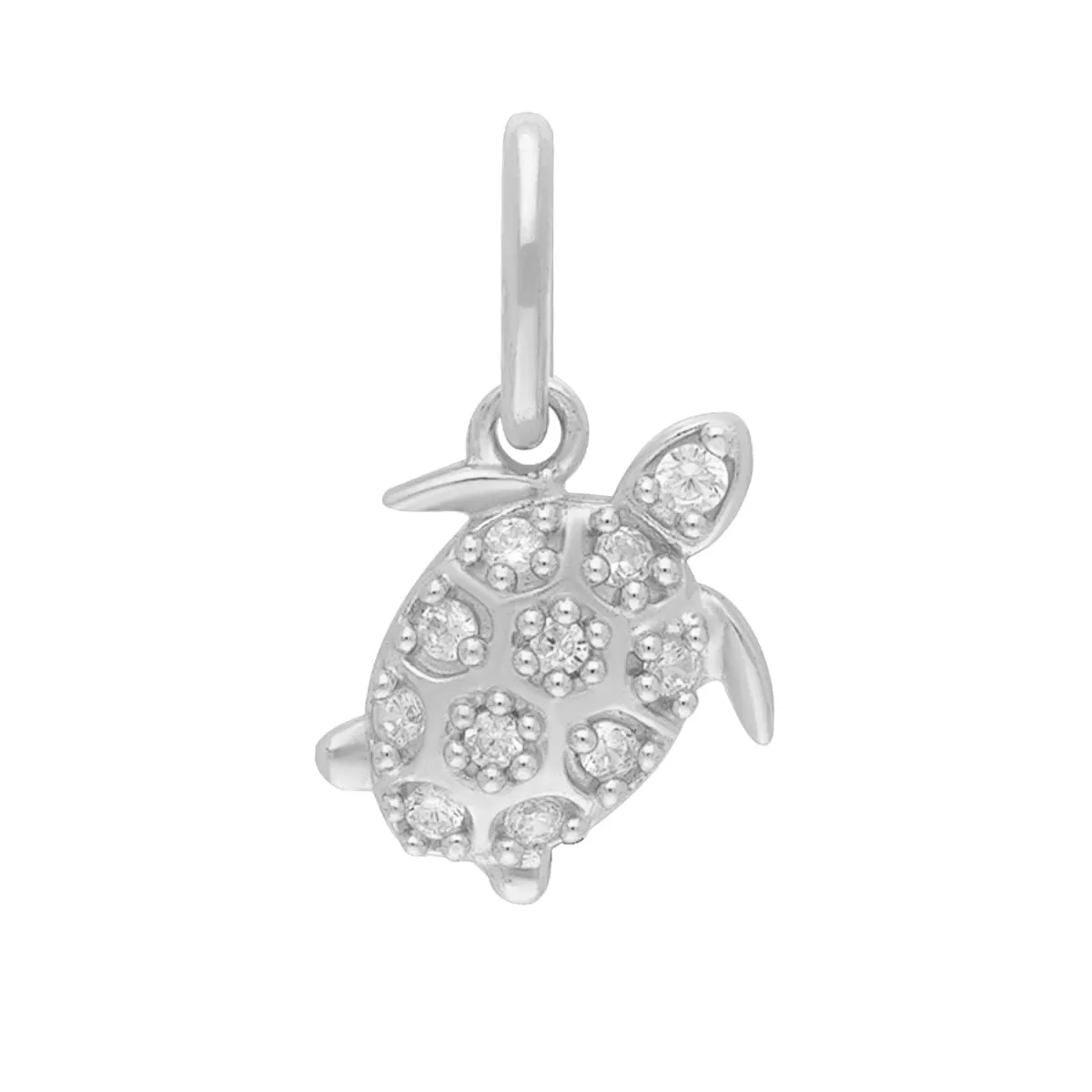 Roma Turtle CZ Charm (Silver)