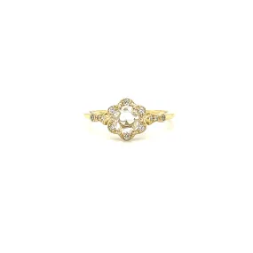 Rose Cut Diamond Ring with 0.53ctw of Diamonds in 14K Yellow Gold