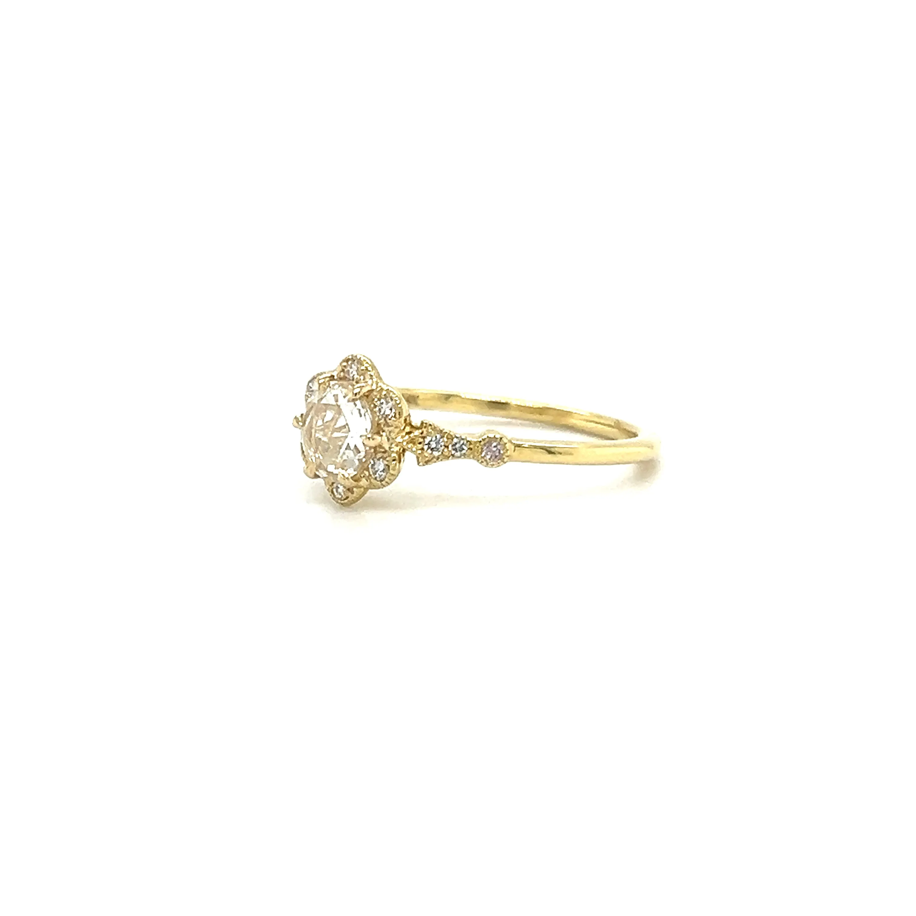 Rose Cut Diamond Ring with 0.53ctw of Diamonds in 14K Yellow Gold