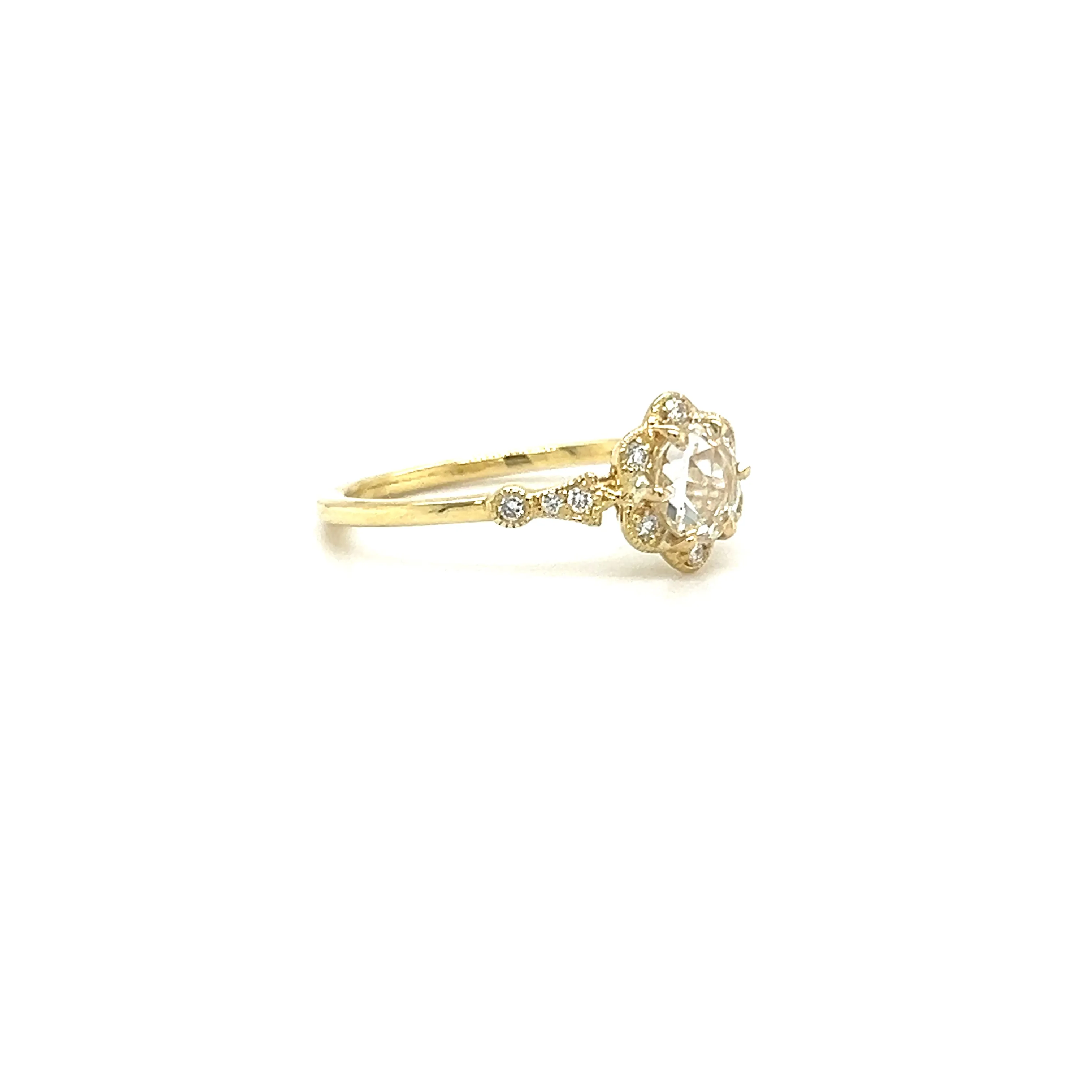 Rose Cut Diamond Ring with 0.53ctw of Diamonds in 14K Yellow Gold