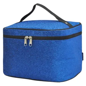 Royal Blue Glitter NGIL Large Top Handle Cosmetic Case