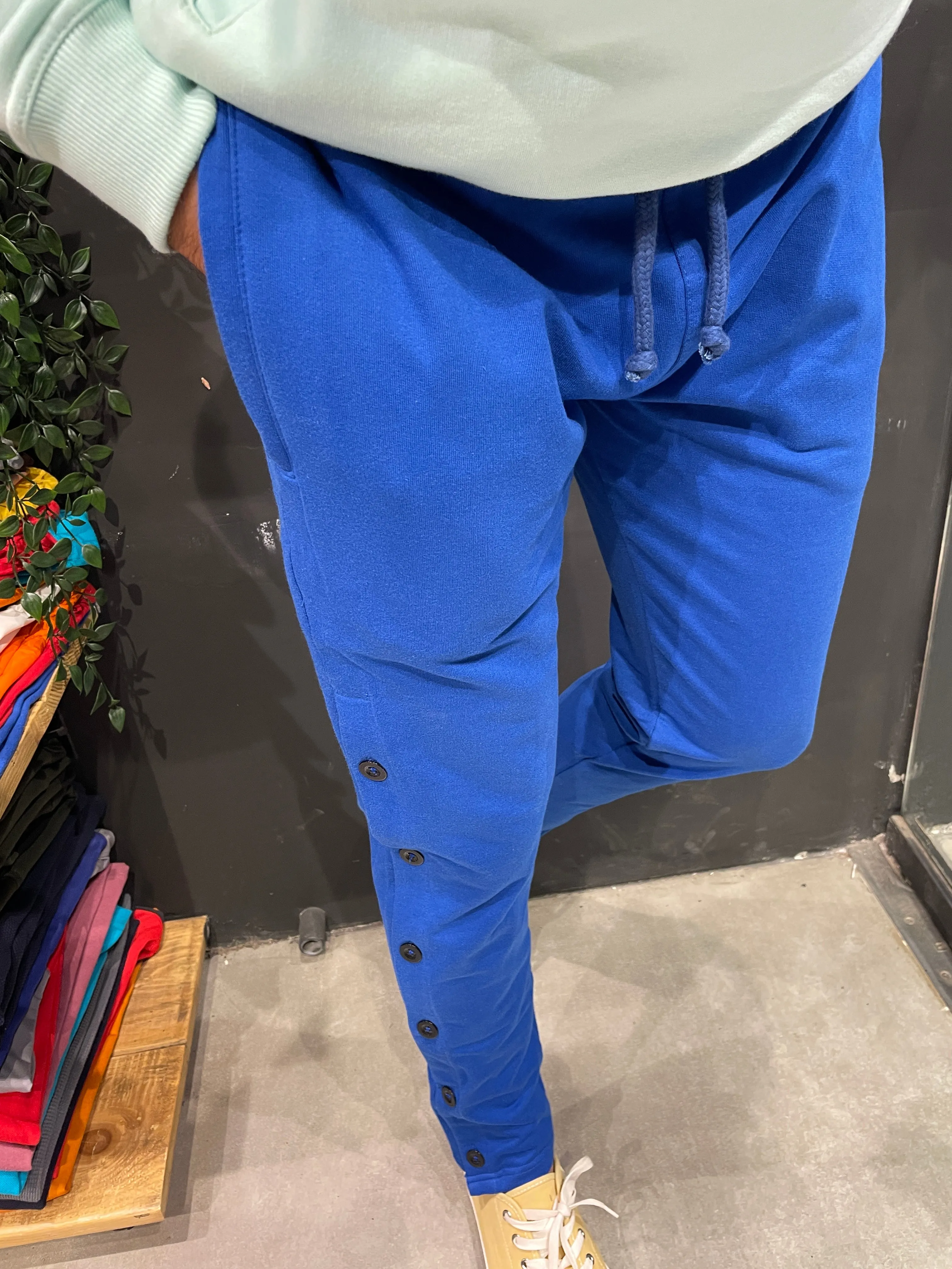 Royal Blue Trackpant with Side Buttons