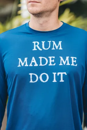 Rum Made Me Do It UPF50 Shirt - Racing Blue