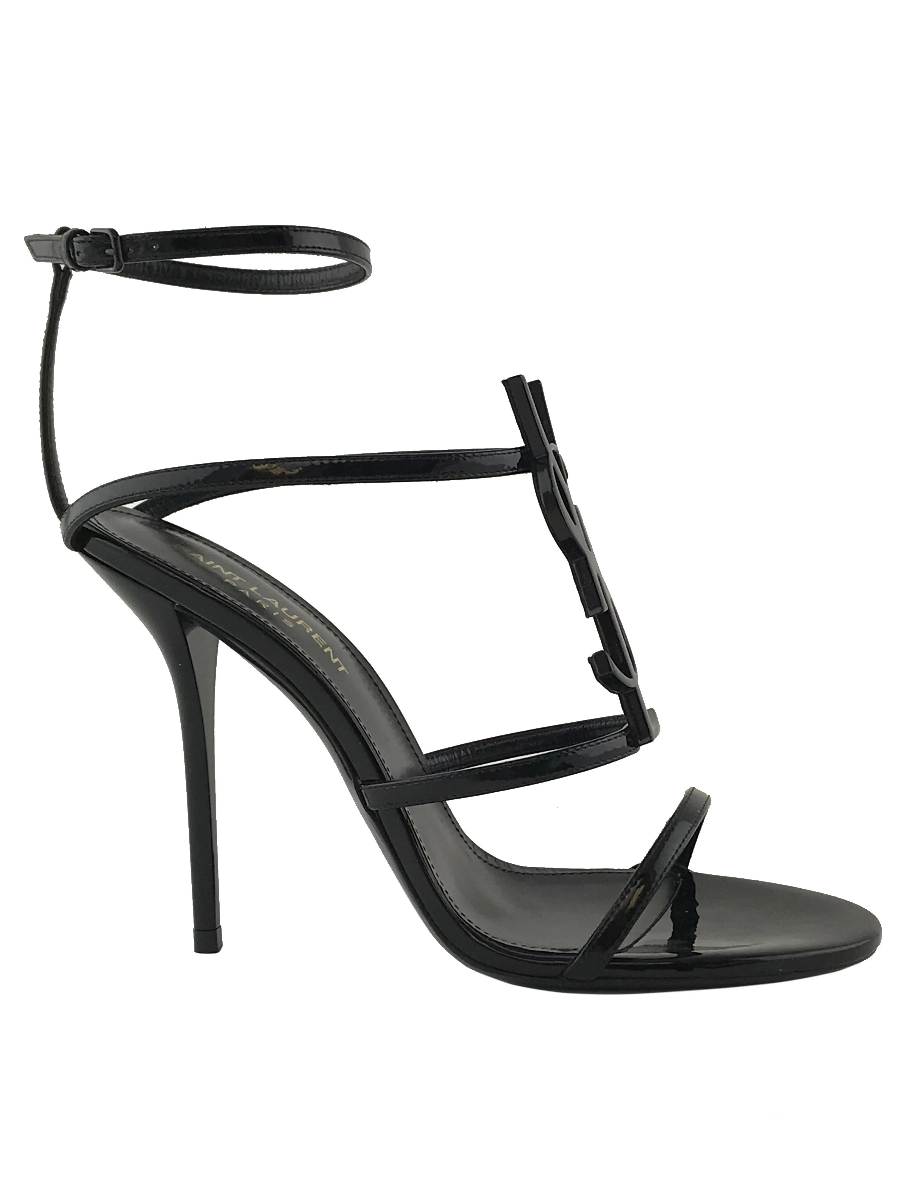 Saint Laurent Cassandra Leather Stiletto Sandals Size 7.5