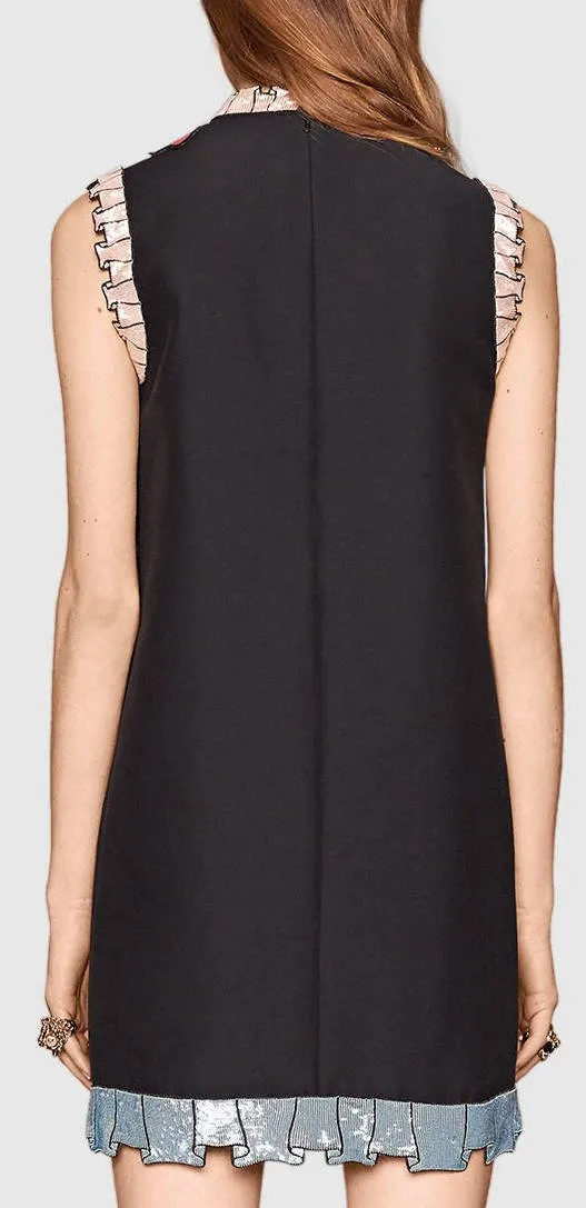 'Sequin Embroidered' Shift Dress-Black or White