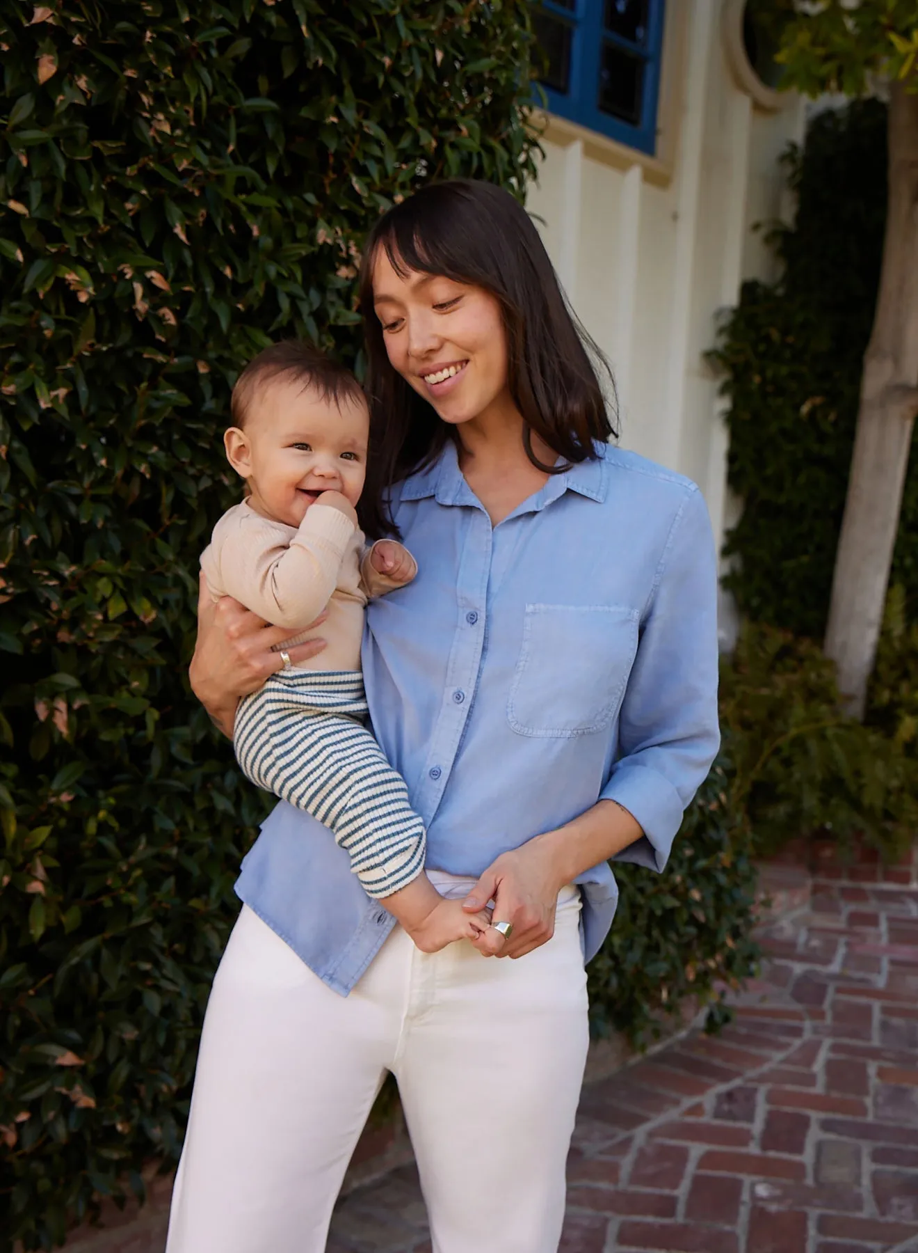 Shirt Tail Button Down - Peri Blue