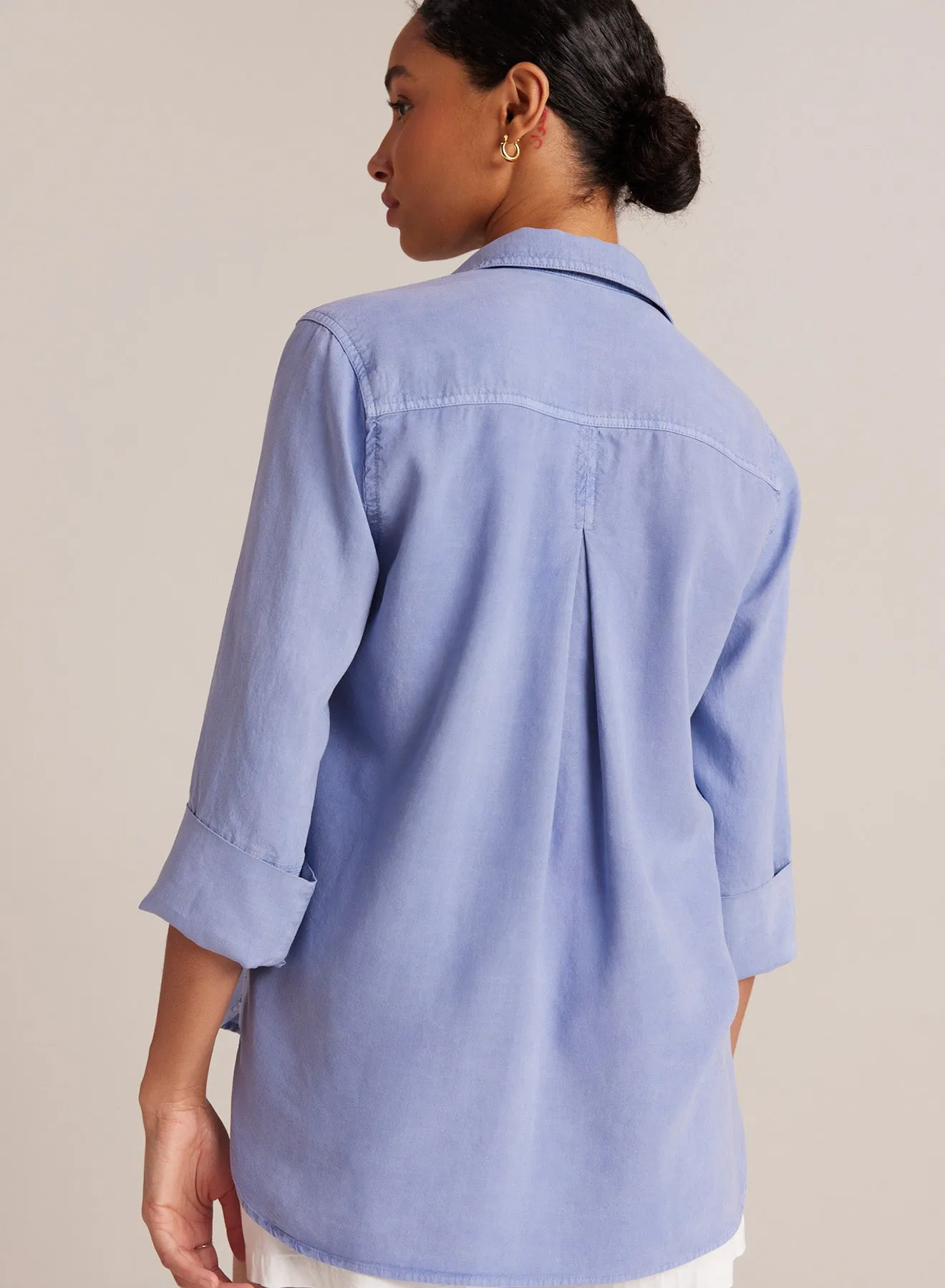 Shirt Tail Button Down - Peri Blue