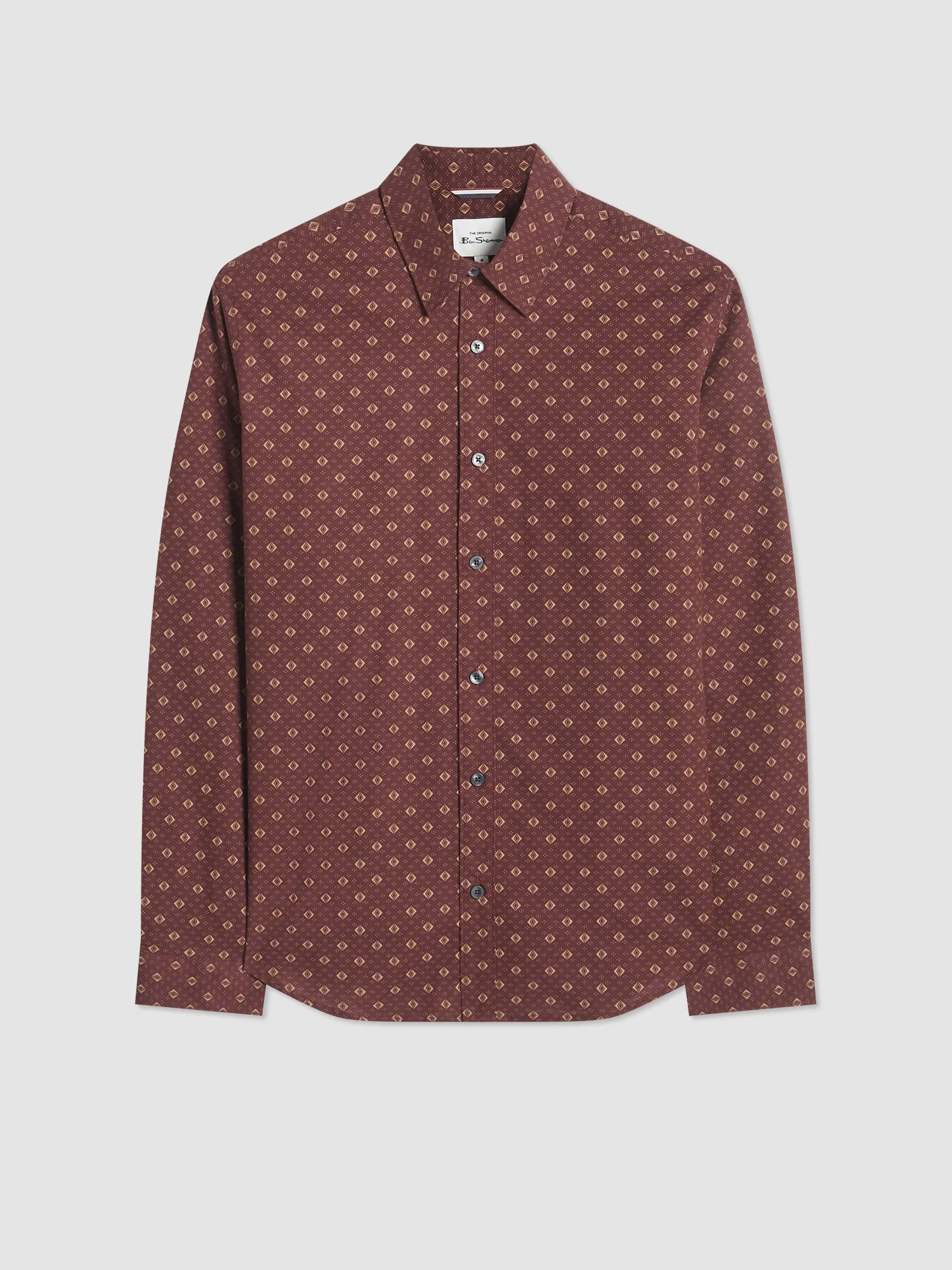 Signature Geo Print Shirt - Aubergine