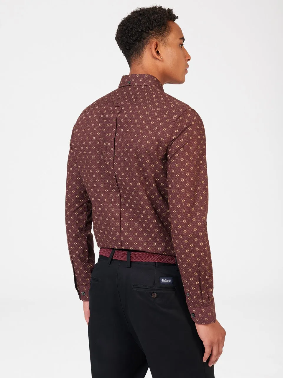 Signature Geo Print Shirt - Aubergine