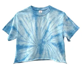 Sky Blue Tie-Dye Unisex Cropped Tee