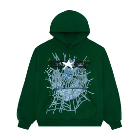 Sp5der Worldwide Web Sweatshirt Green Blue