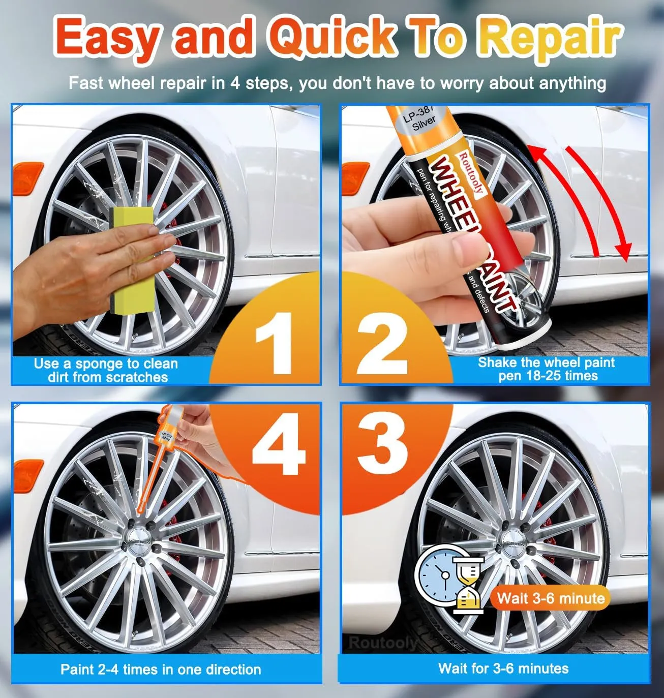 Spring Rim Touch up Paint 2 Pack Rim Scratch Repair Pen Wheel Touch up Paint Wheel Rim