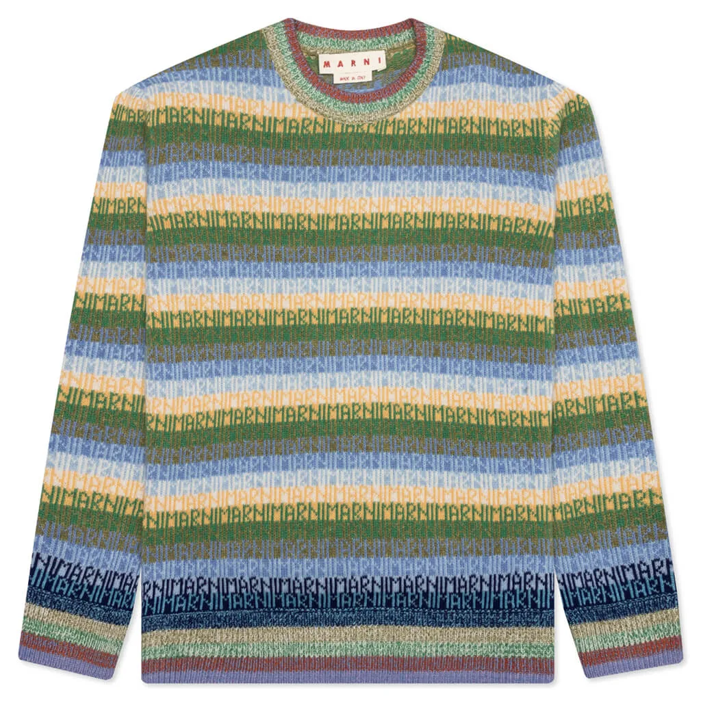 Striped Mohair Sweater - Lake