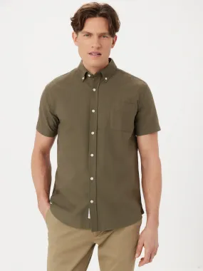 The Jasper Short Sleeve Oxford Shirt in Tuscany Green