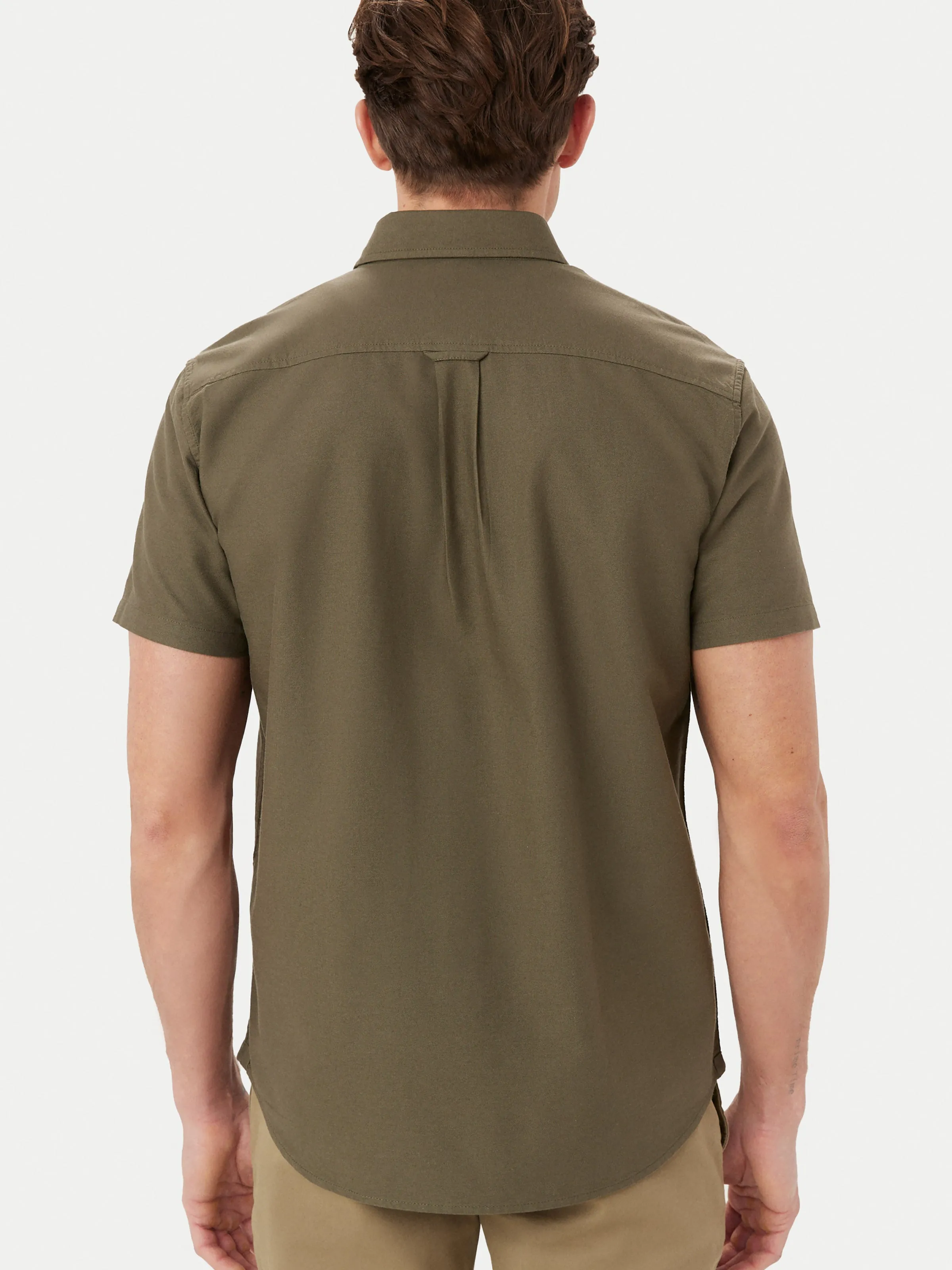 The Jasper Short Sleeve Oxford Shirt in Tuscany Green