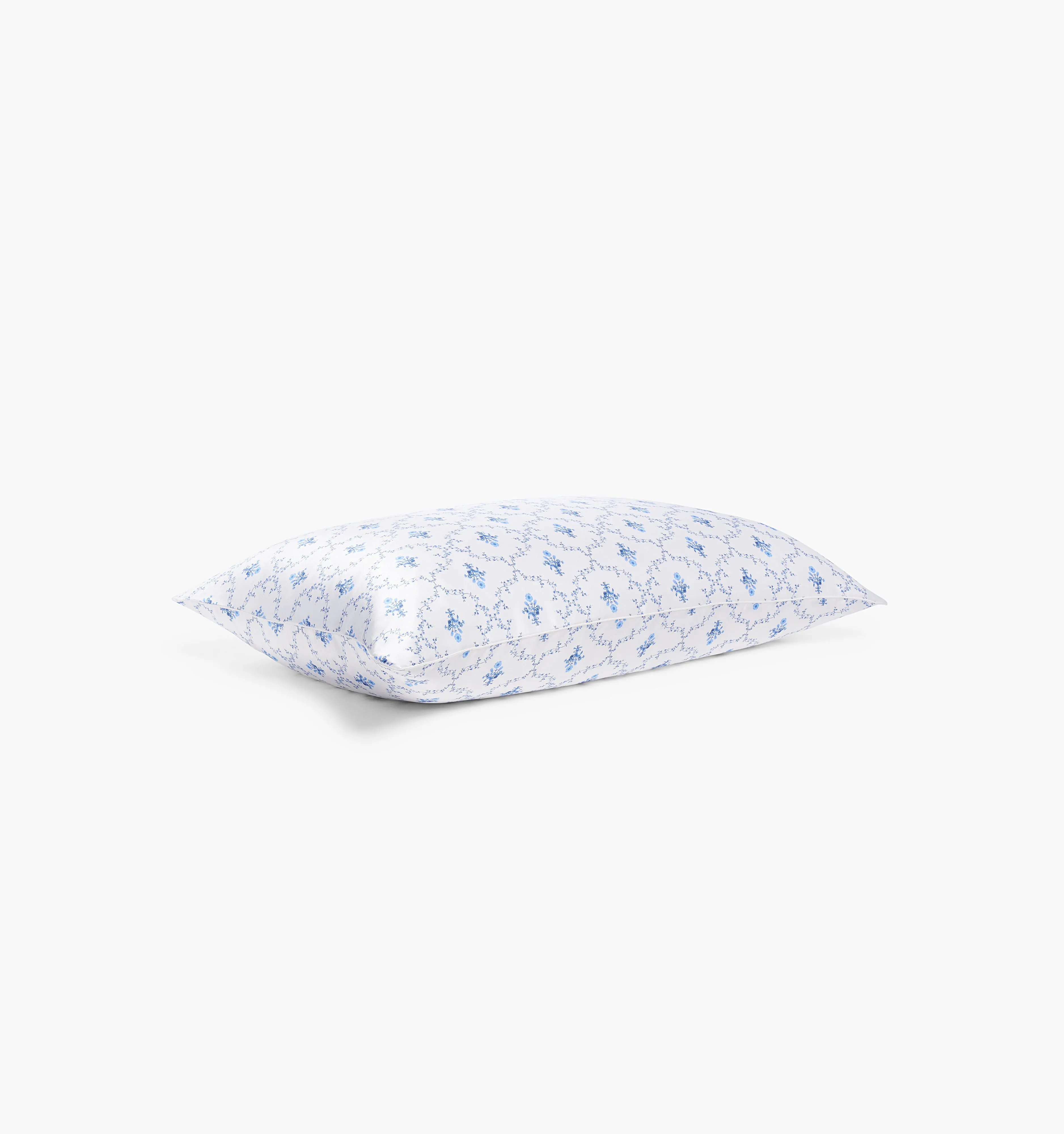 The Sisi Silk Pillowcase - Blue Trellis