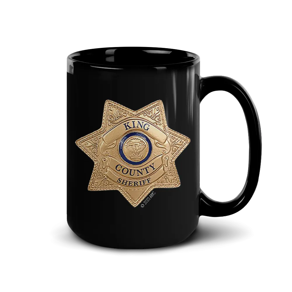 The Walking Dead Personalized Sheriff's Badge Black Mug