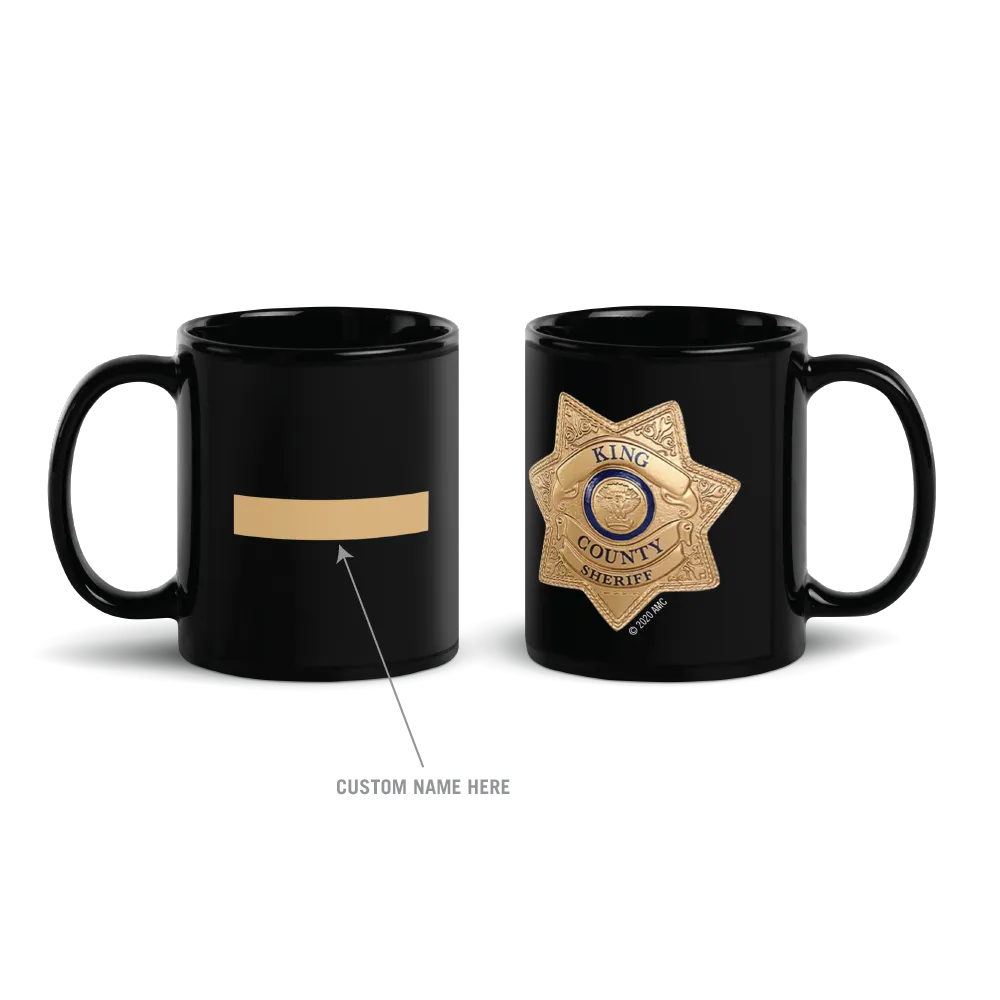 The Walking Dead Personalized Sheriff's Badge Black Mug