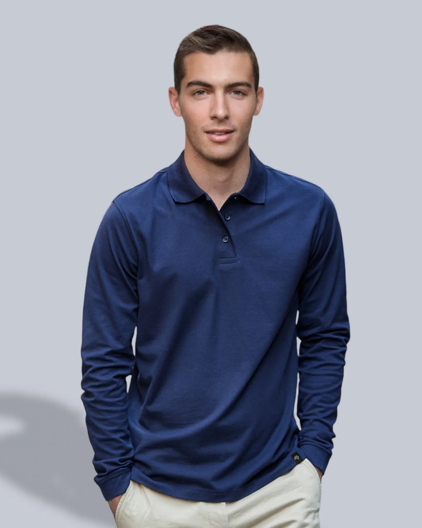 TJS 1406 ― Luxury Longsleeve Stretch Polo Shirt - Schwarz