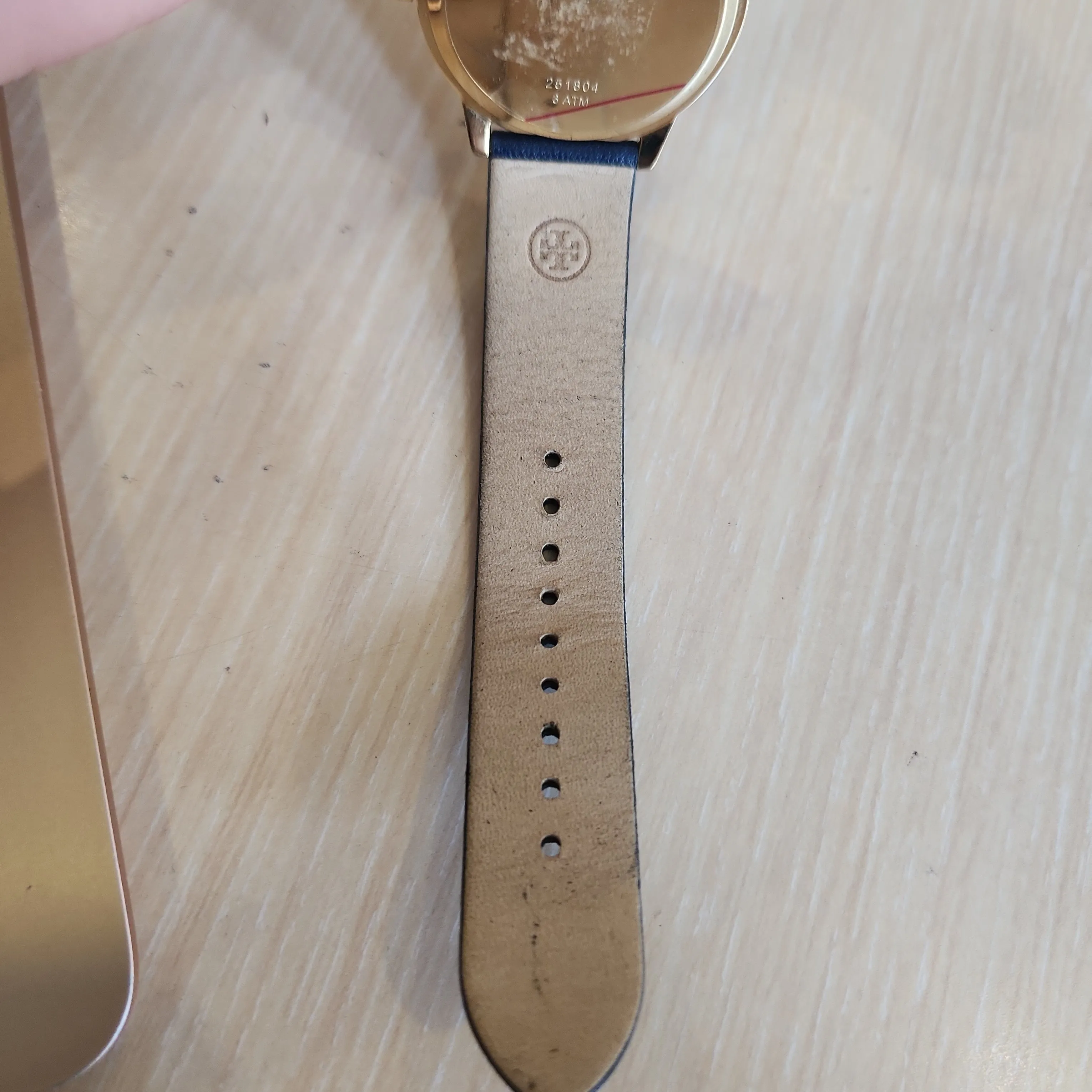 Tory Burch TBW2008 Navy Leather Strap Watch | Pre Loved |