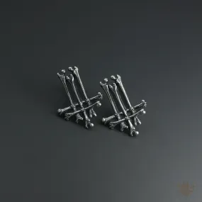 'Trivmviratvs' Behemoth sterling silver earrings (a pair)