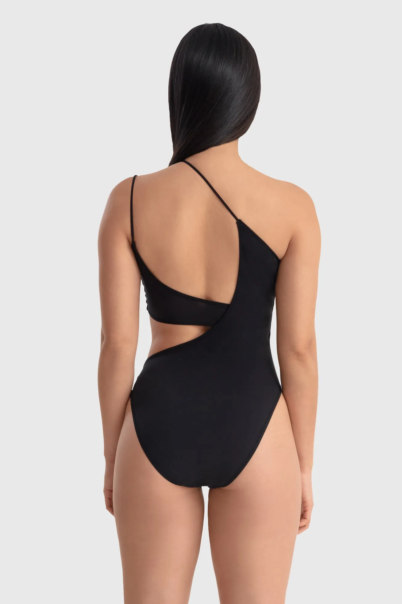 TWIGGY ASYMMETRIC BODYSUIT BLACK