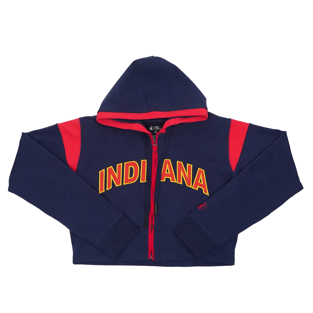 Women's Indiana Fever Crop Full-Zip Hooded Fleece by FISLL